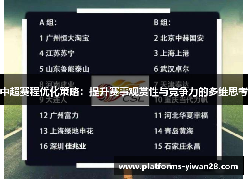 中超赛程优化策略：提升赛事观赏性与竞争力的多维思考
