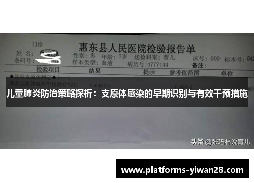 儿童肺炎防治策略探析：支原体感染的早期识别与有效干预措施